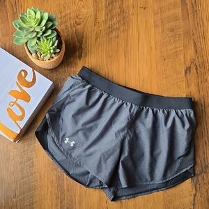 Under Armour Women's Charcoal And Black Loose Athletic Shorts Medium